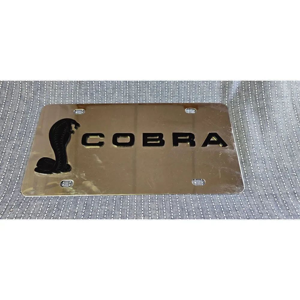 3D Premium Shelby Cobra Mustang License Steel Plate